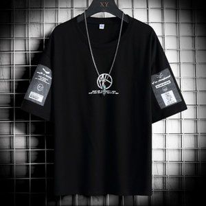Summer casual round neck bottomed shirt trend versatile clothes men's loose T-sh